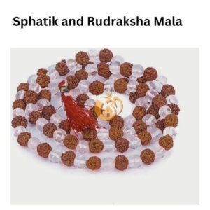 Sphatik and Rudraksha Mala - 108+1 Beads